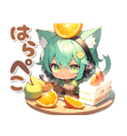 日焼け 猫耳ガール♡食欲 スイーツ（個別スタンプ：13）