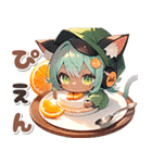 日焼け 猫耳ガール♡食欲 スイーツ（個別スタンプ：21）