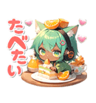 日焼け 猫耳ガール♡食欲 スイーツ（個別スタンプ：23）