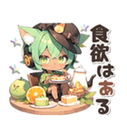 日焼け 猫耳ガール♡食欲 スイーツ（個別スタンプ：27）