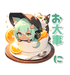 日焼け 猫耳ガール♡食欲 スイーツ（個別スタンプ：28）