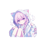 かわいい猫耳フードの女の子たちの日常。①（個別スタンプ：2）