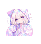 かわいい猫耳フードの女の子たちの日常。①（個別スタンプ：9）