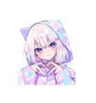かわいい猫耳フードの女の子たちの日常。①（個別スタンプ：10）