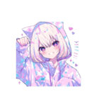 かわいい猫耳フードの女の子たちの日常。①（個別スタンプ：11）