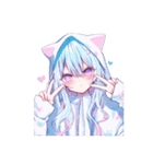 かわいい猫耳フードの女の子たちの日常。①（個別スタンプ：12）