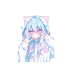 かわいい猫耳フードの女の子たちの日常。①（個別スタンプ：18）