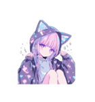 かわいい猫耳フードの女の子たちの日常。①（個別スタンプ：21）