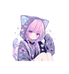 かわいい猫耳フードの女の子たちの日常。①（個別スタンプ：23）