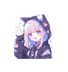 かわいい猫耳フードの女の子たちの日常。①（個別スタンプ：24）