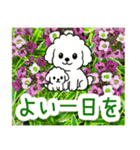 飛び出すトイプードル！大人やさしい野の花（個別スタンプ：22）