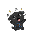 可愛くて元気な黒い子犬（個別スタンプ：1）
