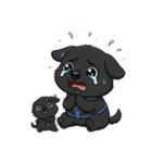可愛くて元気な黒い子犬（個別スタンプ：2）