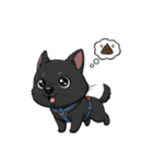 可愛くて元気な黒い子犬（個別スタンプ：4）