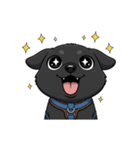 可愛くて元気な黒い子犬（個別スタンプ：7）