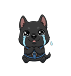 可愛くて元気な黒い子犬（個別スタンプ：9）