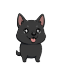 可愛くて元気な黒い子犬（個別スタンプ：11）