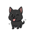 可愛くて元気な黒い子犬（個別スタンプ：15）