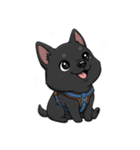 可愛くて元気な黒い子犬（個別スタンプ：16）