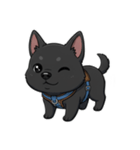 可愛くて元気な黒い子犬（個別スタンプ：18）