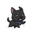 可愛くて元気な黒い子犬（個別スタンプ：21）