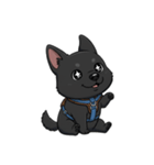 可愛くて元気な黒い子犬（個別スタンプ：22）