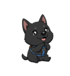 可愛くて元気な黒い子犬（個別スタンプ：24）