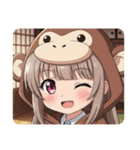 おさるに変身みなみちゃんスタンプ（個別スタンプ：27）