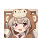 おさるに変身みなみちゃんスタンプ（個別スタンプ：29）