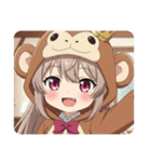 おさるに変身みなみちゃんスタンプ（個別スタンプ：30）