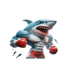 怒り爆発のボクサーサメ,（個別スタンプ：1）