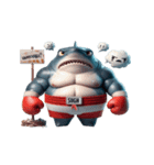 怒り爆発のボクサーサメ,（個別スタンプ：14）