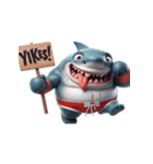 怒り爆発のボクサーサメ,（個別スタンプ：23）