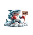 怒り爆発のボクサーサメ,（個別スタンプ：27）