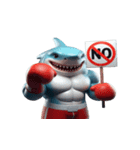 怒り爆発のボクサーサメ,（個別スタンプ：32）