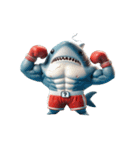 ボクサーサメの爆笑チャレンジ,（個別スタンプ：1）