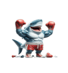 ボクサーサメの爆笑チャレンジ,（個別スタンプ：4）