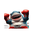 ボクサーサメの爆笑チャレンジ,（個別スタンプ：8）