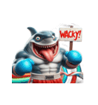 ボクサーサメの爆笑チャレンジ,（個別スタンプ：9）