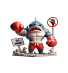 ボクサーサメの爆笑チャレンジ,（個別スタンプ：22）