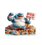 ボクサーサメの爆笑チャレンジ,（個別スタンプ：24）