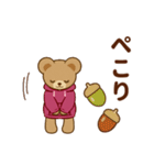 推し色テディベアの秋【ピンク】（個別スタンプ：13）