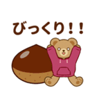 推し色テディベアの秋【ピンク】（個別スタンプ：19）
