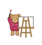 推し色テディベアの秋【ピンク】（個別スタンプ：29）