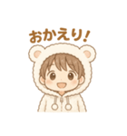 可愛いしろくまパーカー男子日常スタンプ（個別スタンプ：12）
