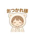可愛いしろくまパーカー男子日常スタンプ（個別スタンプ：26）