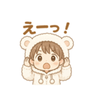 可愛いしろくまパーカー男子日常スタンプ（個別スタンプ：34）
