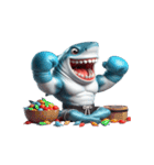 ボクシングサメの超強力な登場,（個別スタンプ：8）