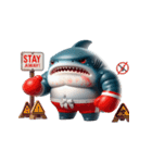 ボクシングサメの超強力な登場,（個別スタンプ：10）