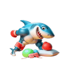 ボクシングサメの超強力な登場,（個別スタンプ：11）